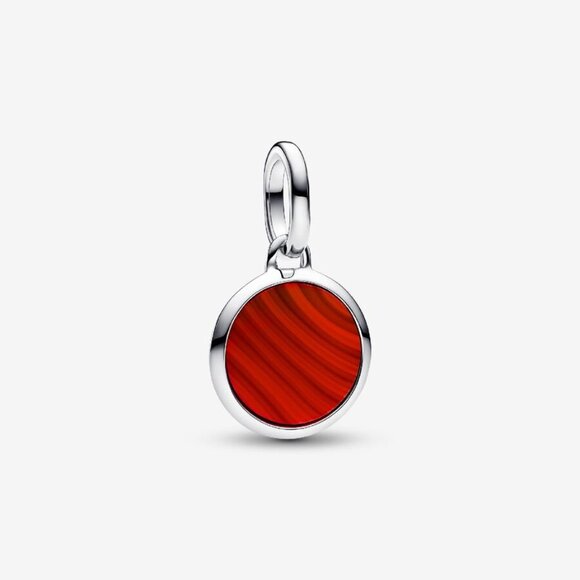 Pandora Red Murano Glass Engravable Mini Medallion Charm|Pendant - Picture 1 of 1